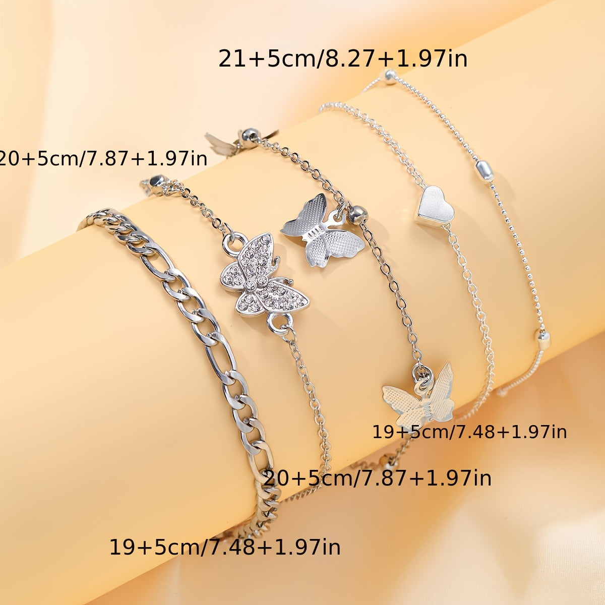 5 Pcs Set Butterfly Anklet