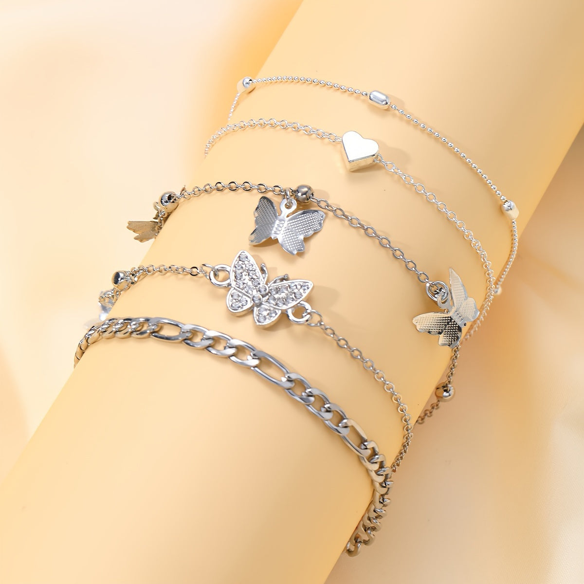 5 Pcs Set Butterfly Anklet