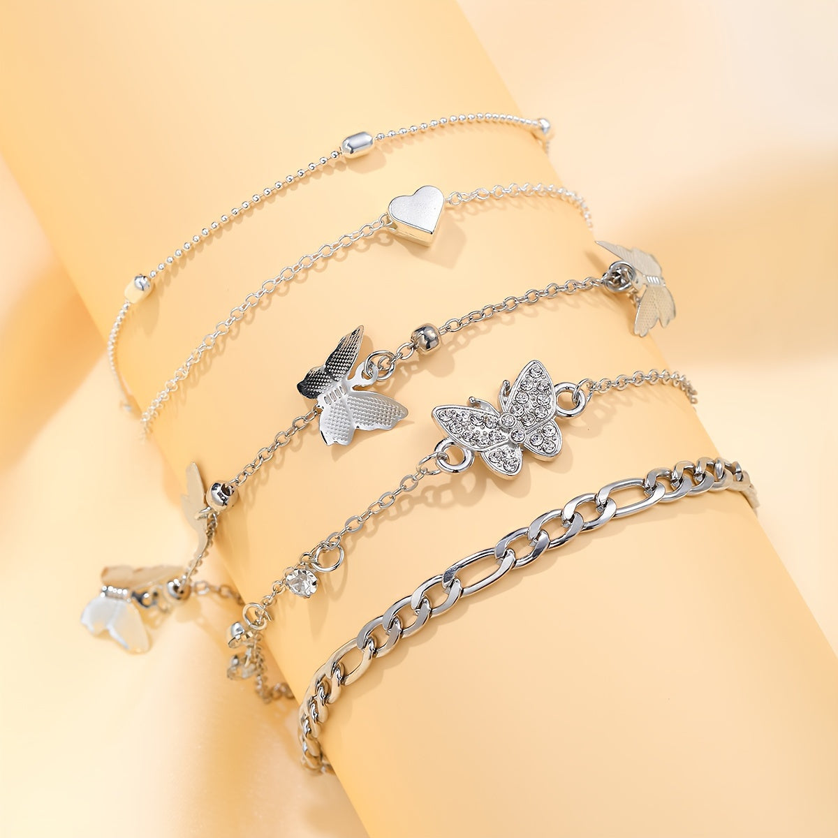 5 Pcs Set Butterfly Anklet