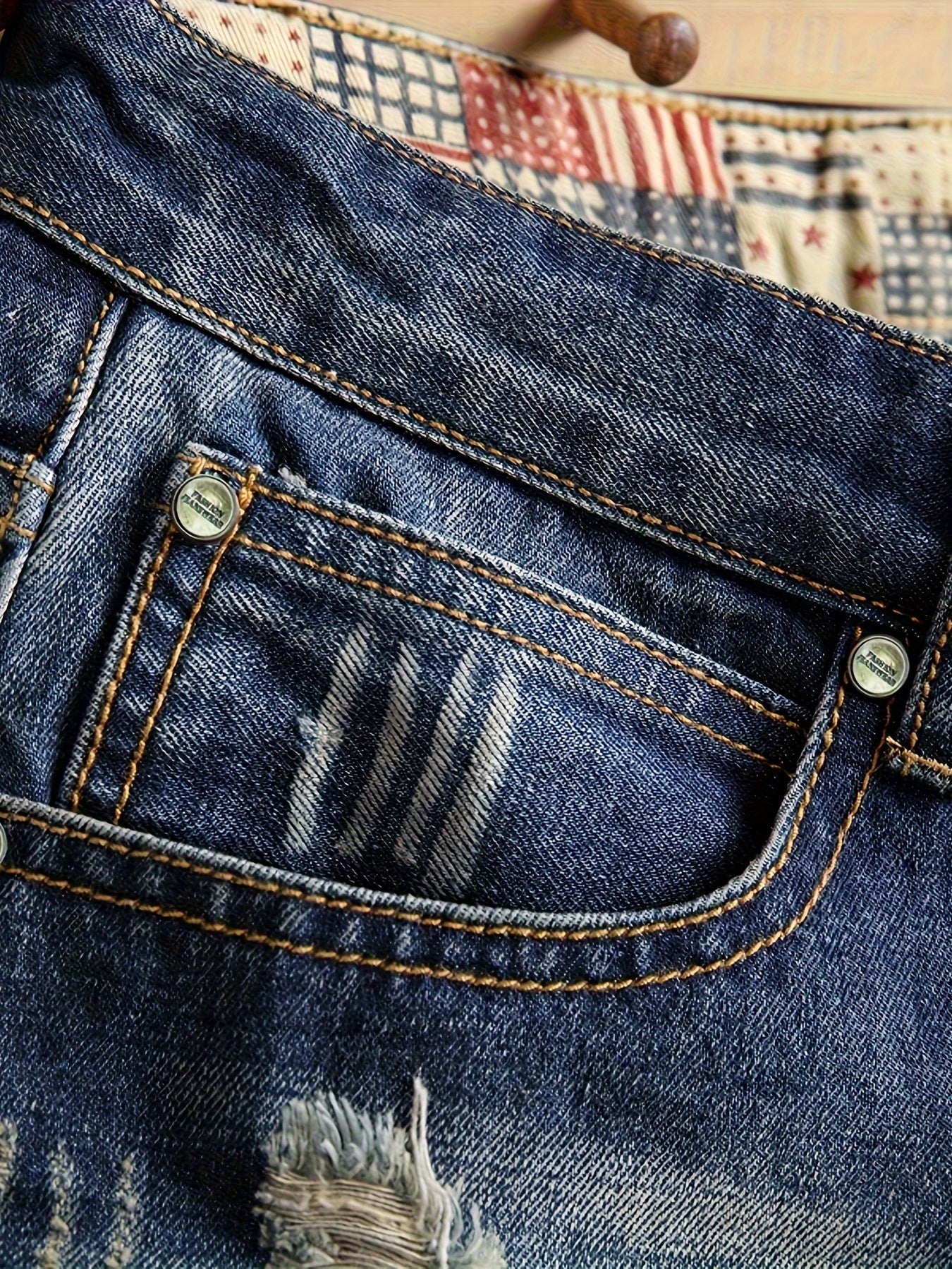 Ripped Denim Shorts