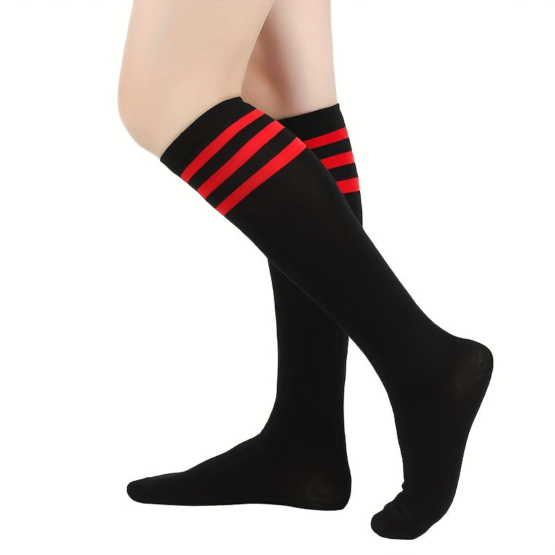5 Pairs College Style Simple Knee High Socks