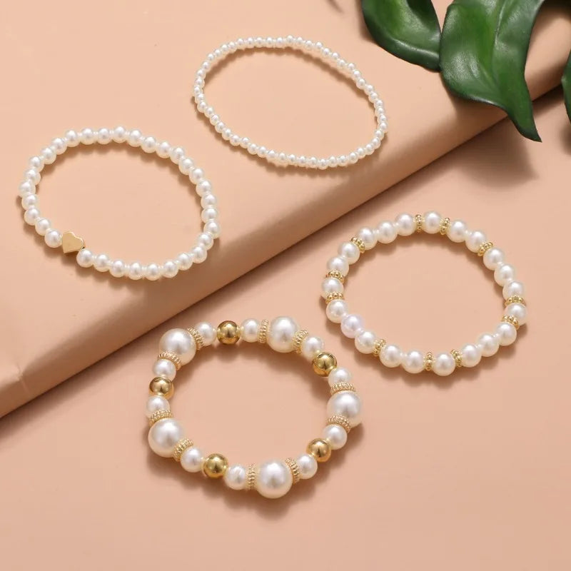 Beautiful and Versatile Pearl Bracelet Set of 4