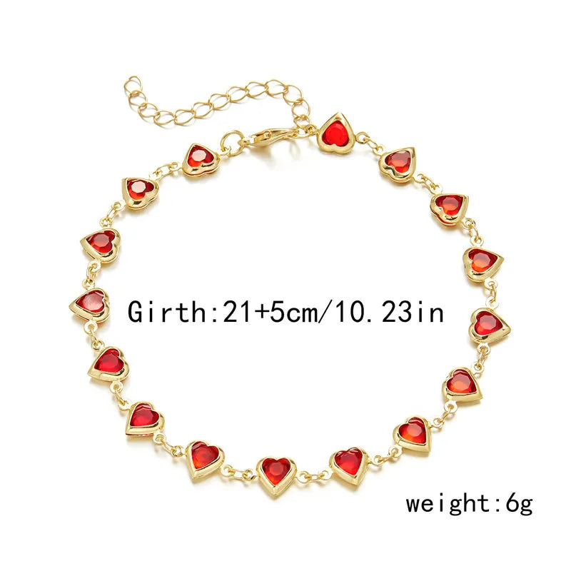 Exquisite Heart Shaped Charm Bracelet