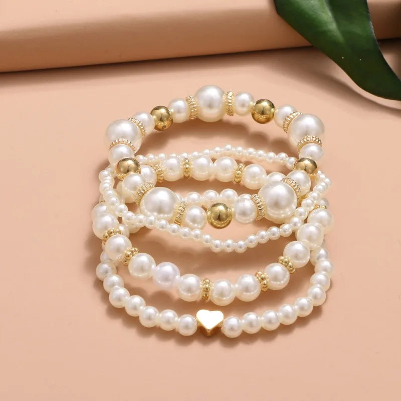 Beautiful and Versatile Pearl Bracelet Set of 4