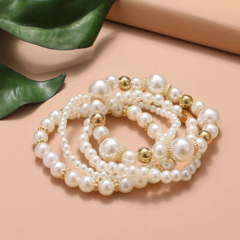 Beautiful and Versatile Pearl Bracelet Set of 4