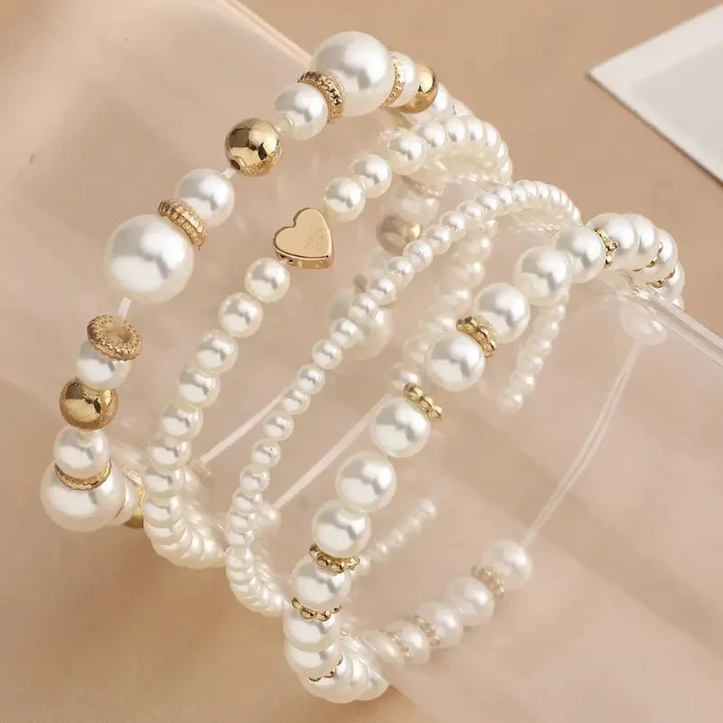 Beautiful and Versatile Pearl Bracelet Set of 4