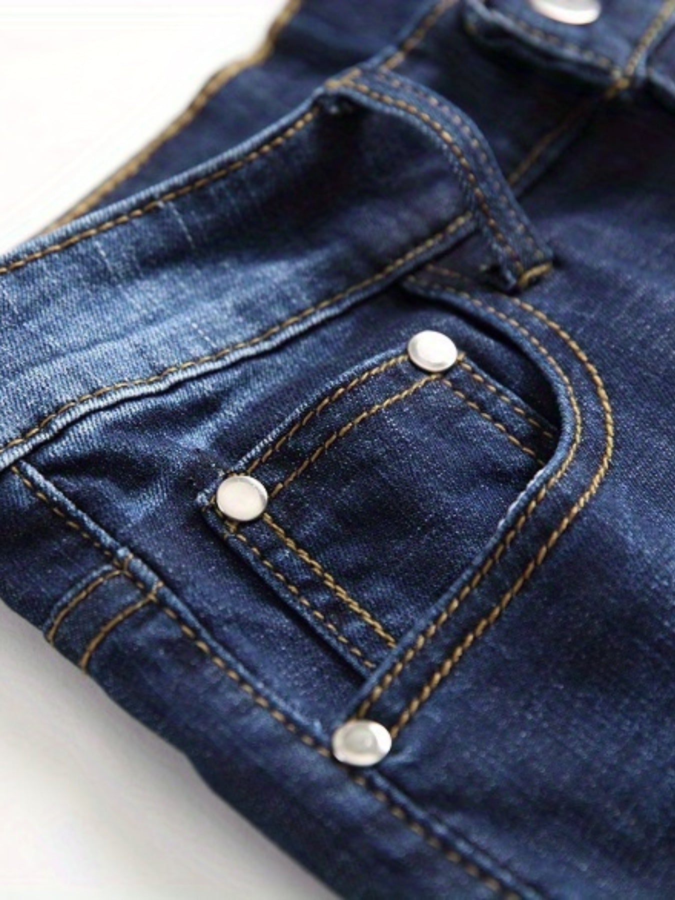 Deep Blue Ripped Denim Shorts