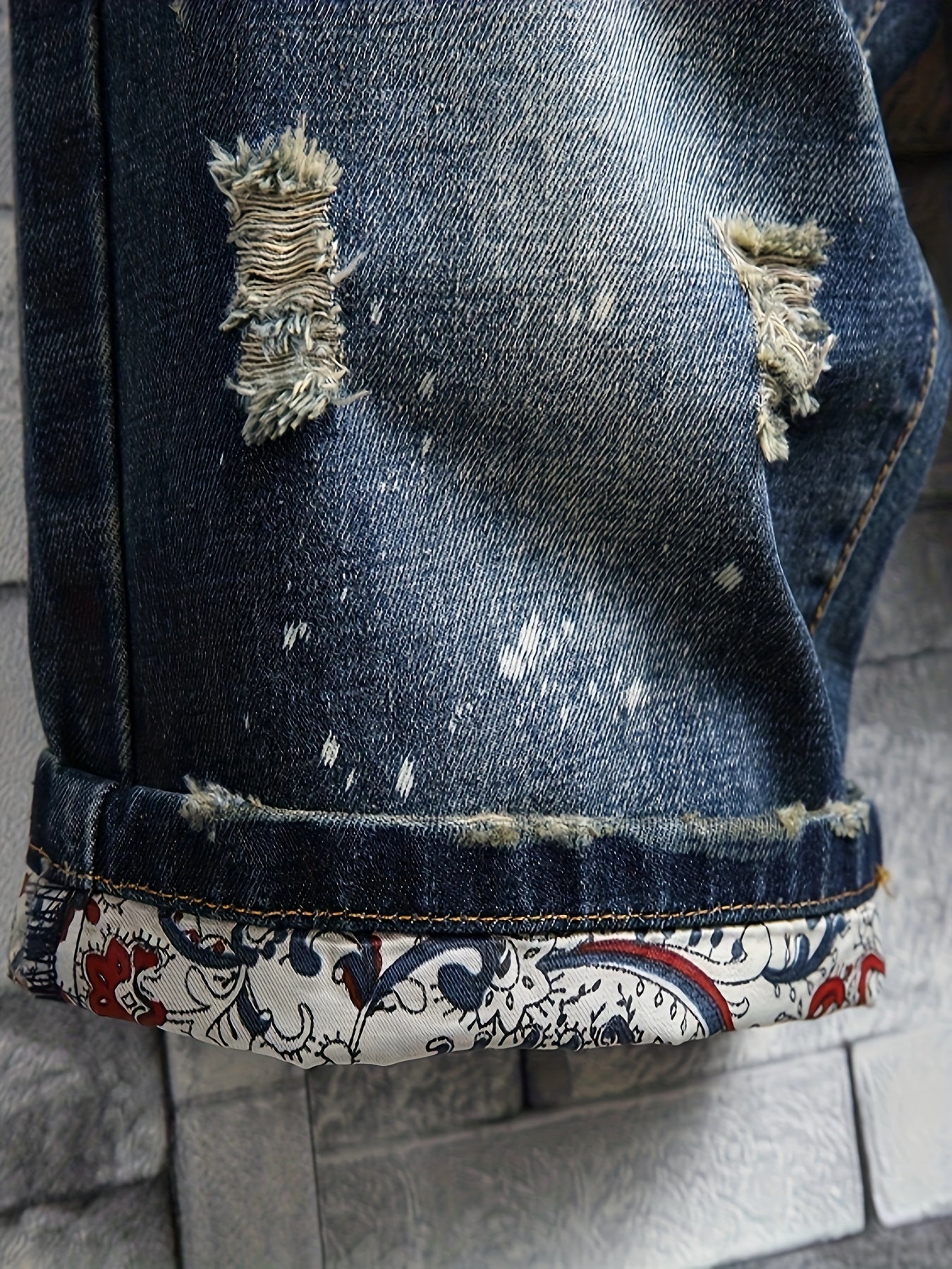 Ripped Denim Shorts