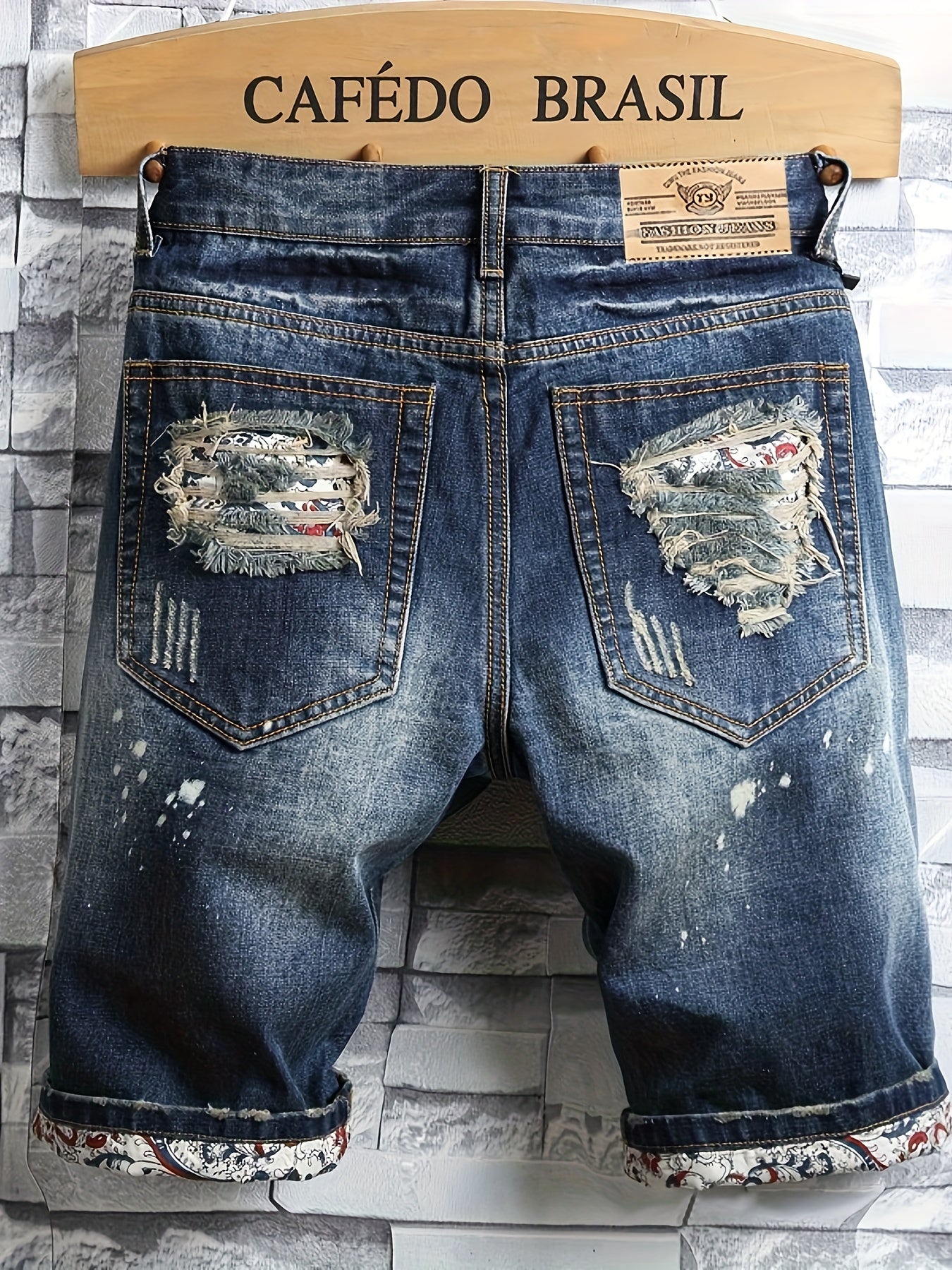 Ripped Denim Shorts