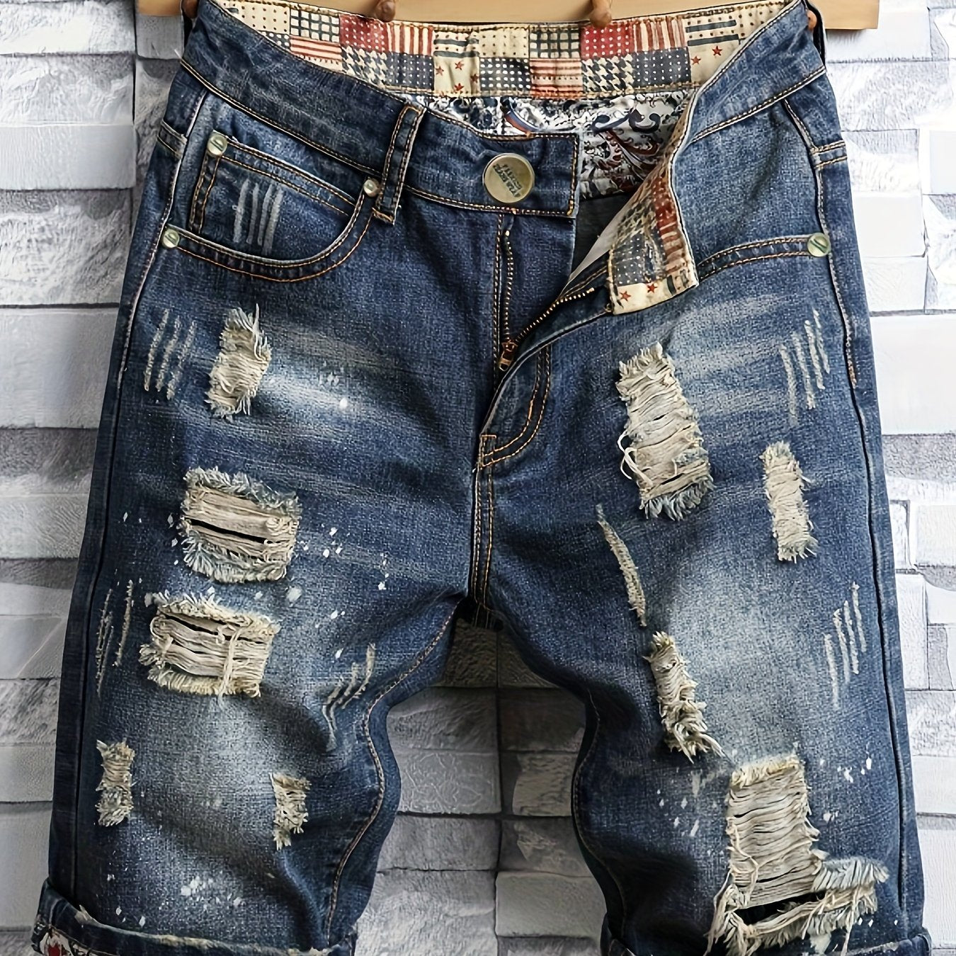 Ripped Denim Shorts