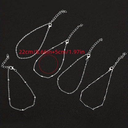 Simple And Stylish Five-layer Anklet