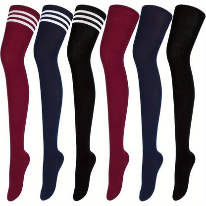6 Pairs Thigh High Socks