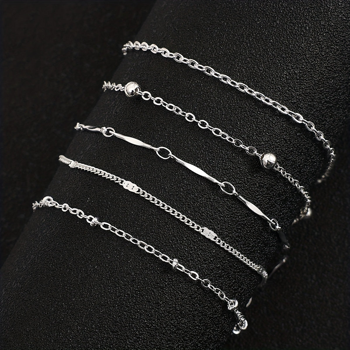 Simple And Stylish Five-layer Anklet