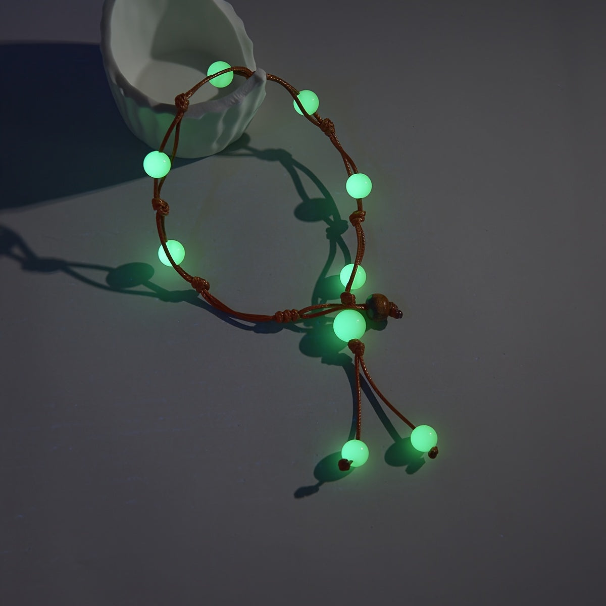 Boho-Chic Glow-in-the-Dark Acrylic Beaded Anklet - Vintage Style, Perfect for Beach & Casual Attire, Beach Accessories