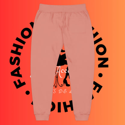 Embroidered Cozy Fleece Sweatpants — Rose Pink Casual Joggers