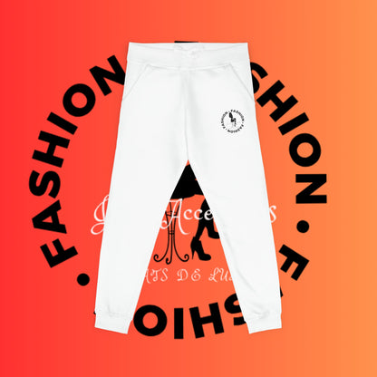 Embroidered Cozy Fleece Sweatpants — Pink Relaxed Joggers