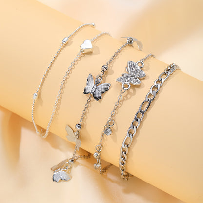 5 Pcs Set Butterfly Anklet