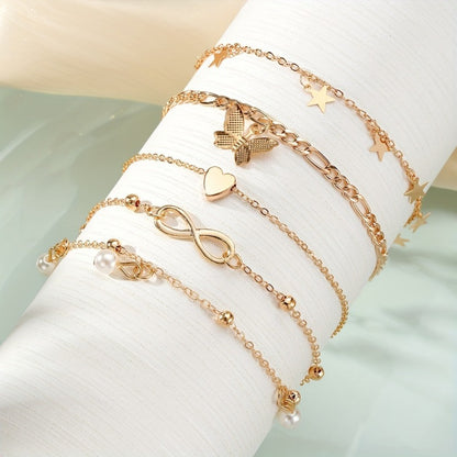 4pcs Elegant Stackable Anklet Set