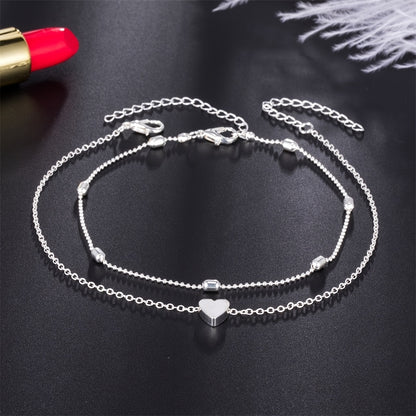 Beaded Heart Anklet