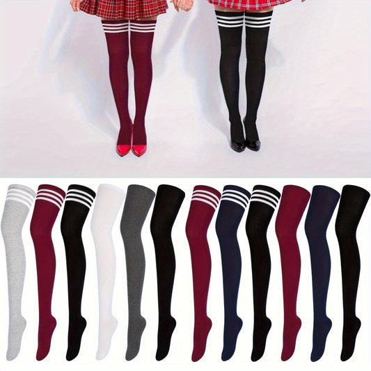6 Pairs Thigh High Socks