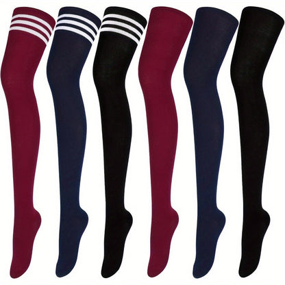 6 Pairs Thigh High Socks
