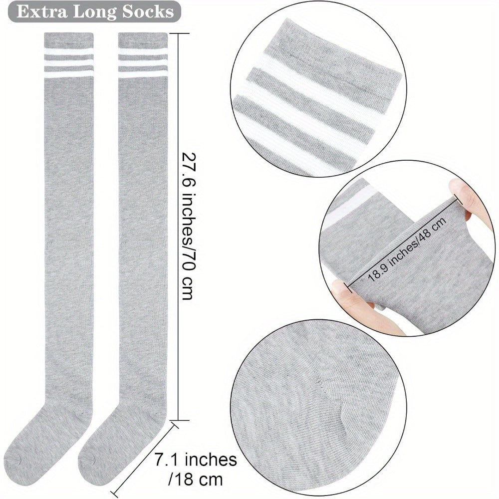 6 Pairs Thigh High Socks