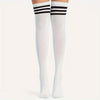 Striped Crew Socks – Black & White, 1 Pair
