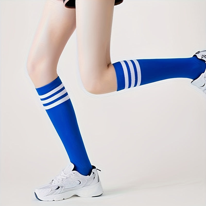 2 Pairs of Retro Striped Knee High Socks