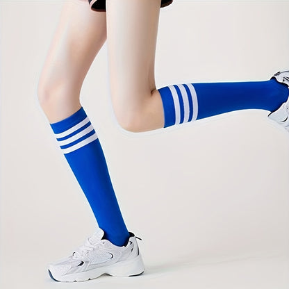 2 Pairs of Retro Striped Knee High Socks