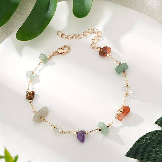 Natural Stone Beaded Anklet
