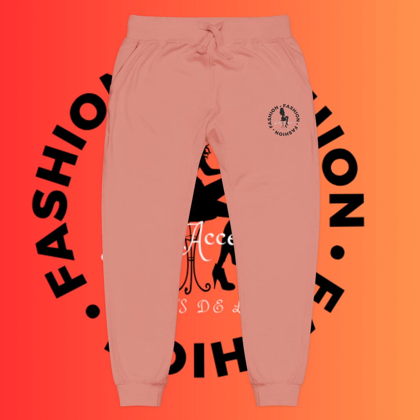 Embroidered Cozy Fleece Sweatpants — Rose Pink Casual Joggers