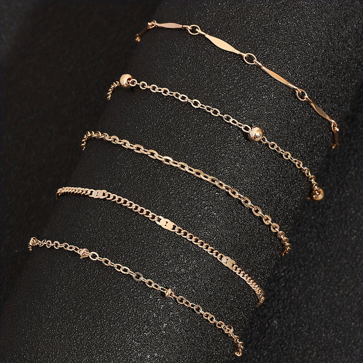 Simple And Stylish Five-layer Anklet