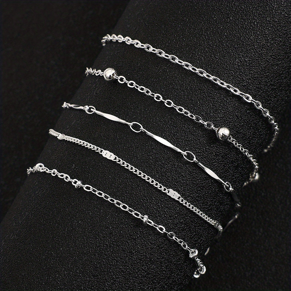 Simple And Stylish Five-layer Anklet