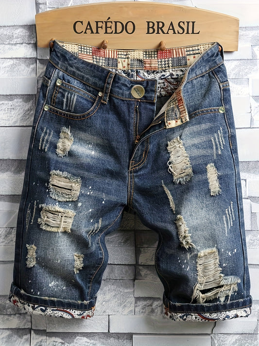 Ripped Denim Shorts