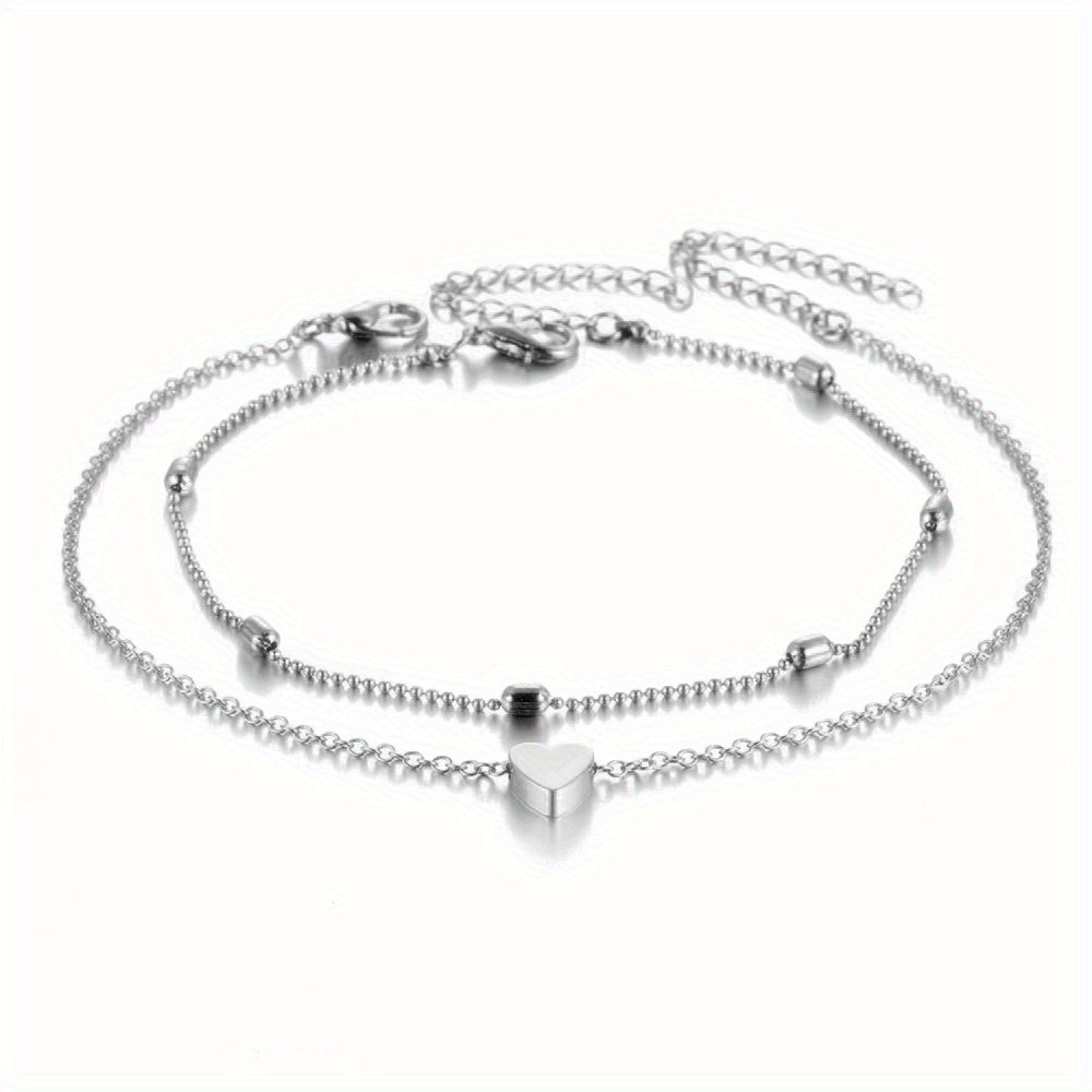 Beaded Heart Anklet