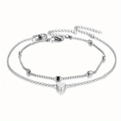 Beaded Heart Anklet