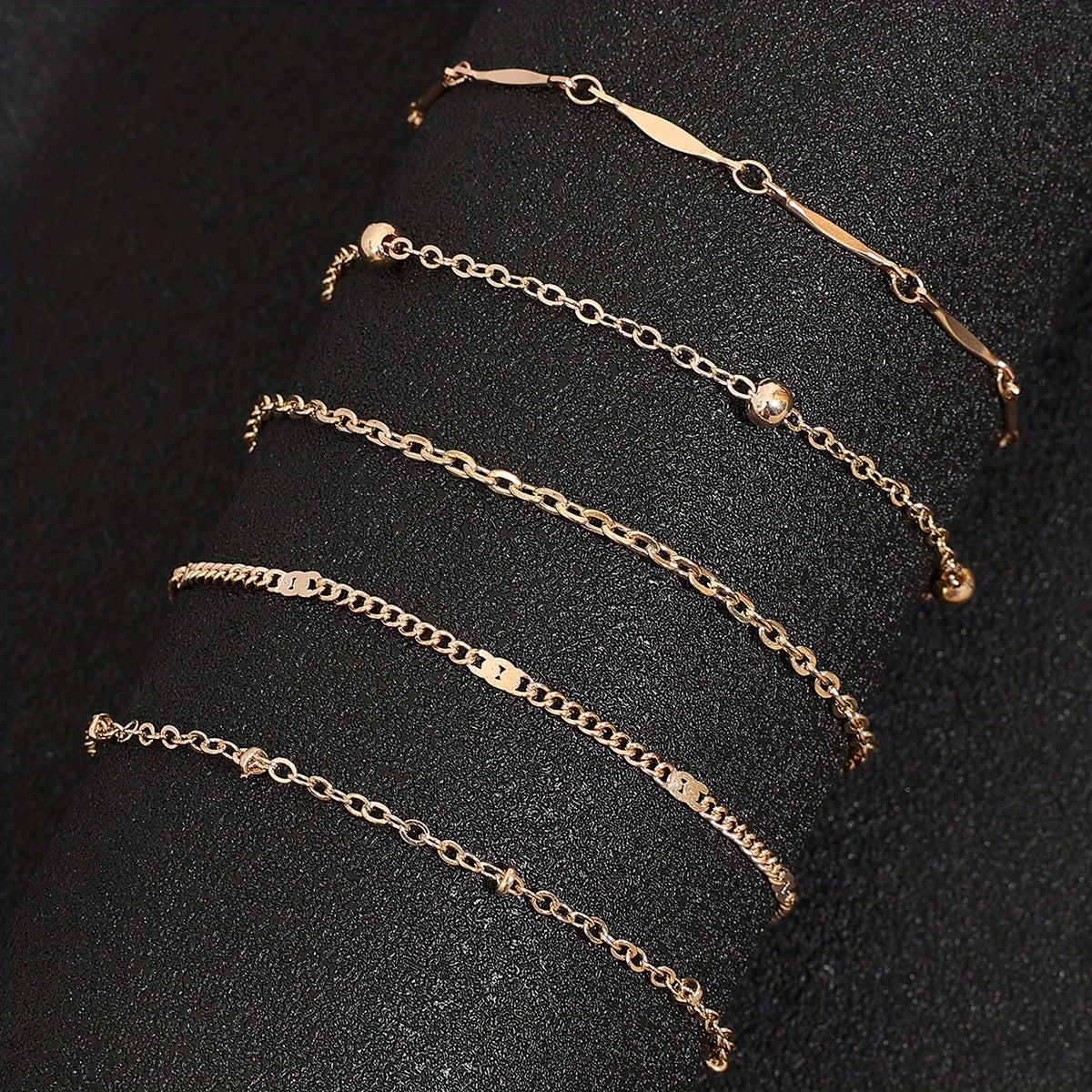 Simple And Stylish Five-layer Anklet