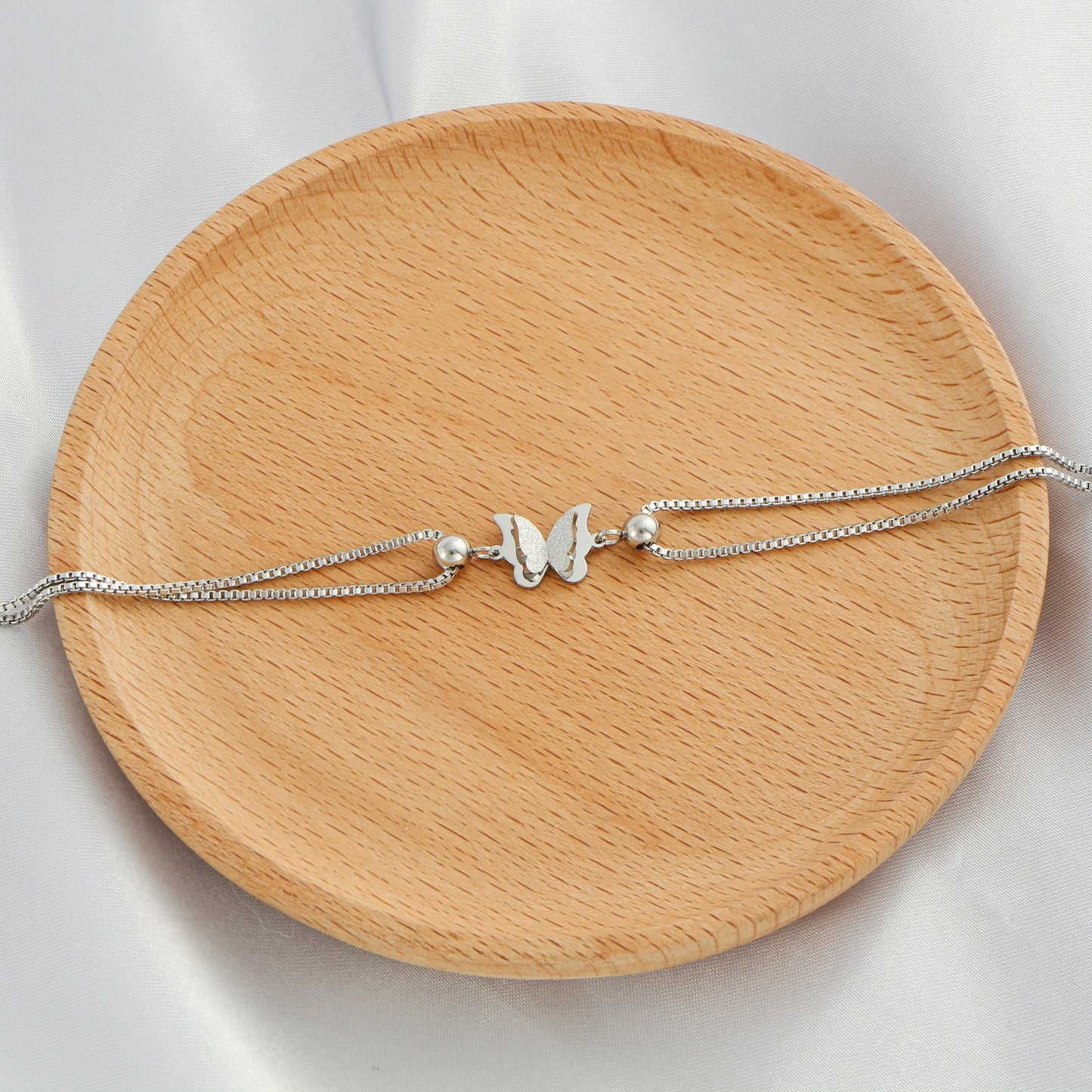 1PC Delicate Butterfly Shaped Beads Chain Anklet - Waterproof, Travel-Friendly, Beach-Perfect, Street-Chic Ankle Bracelet for Women