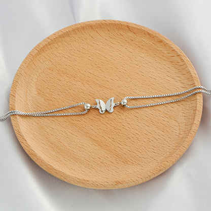 1PC Delicate Butterfly Shaped Beads Chain Anklet - Waterproof, Travel-Friendly, Beach-Perfect, Street-Chic Ankle Bracelet for Women