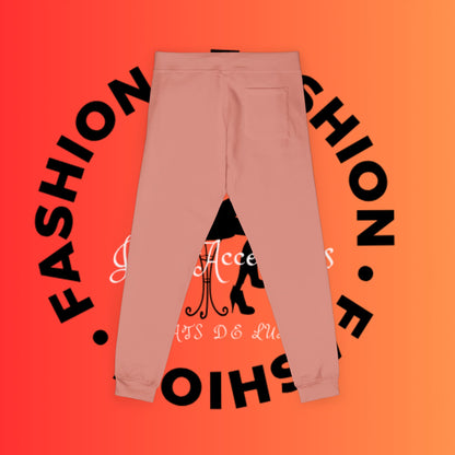 Embroidered Cozy Fleece Sweatpants — Rose Pink Casual Joggers