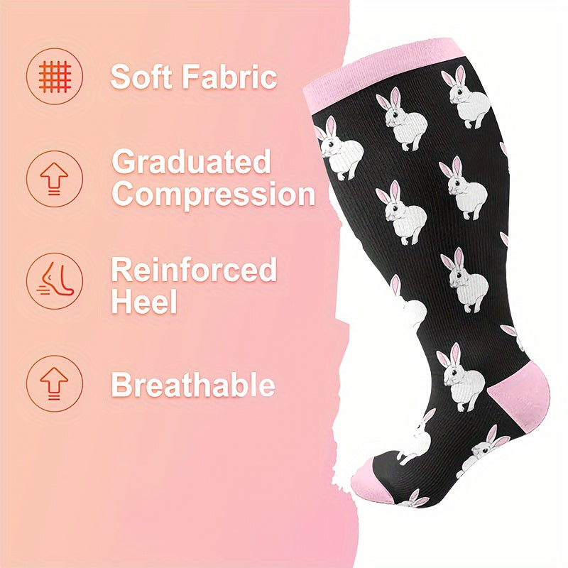 3 Pairs Plus Size Compression Socks