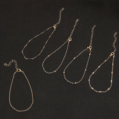 Simple And Stylish Five-layer Anklet