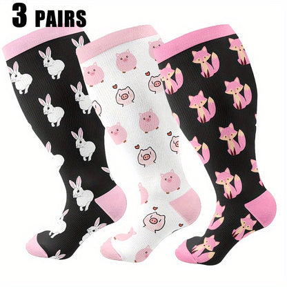 3 Pairs Plus Size Compression Socks