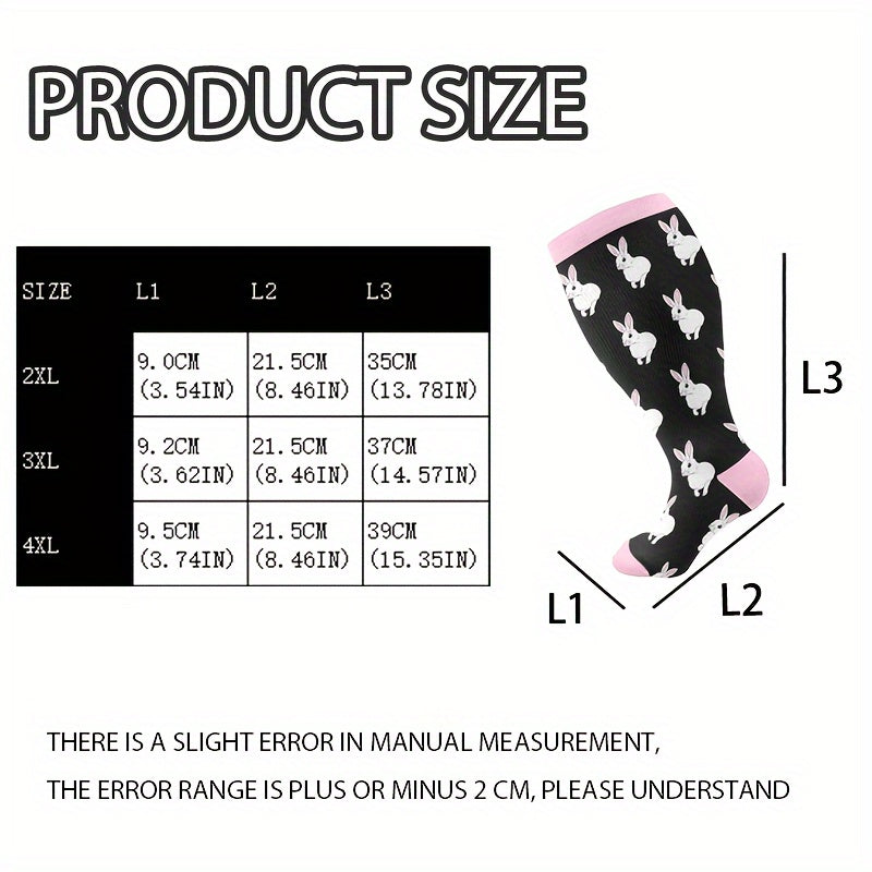 3 Pairs Plus Size Compression Socks