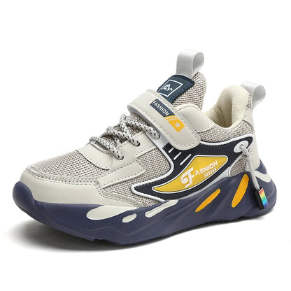 Kid Sneakers Sport Shoes for Boys Fashion Leather Children Breathable Mesh Comfort Shoes Casual Walking Outdoor Running Shoes