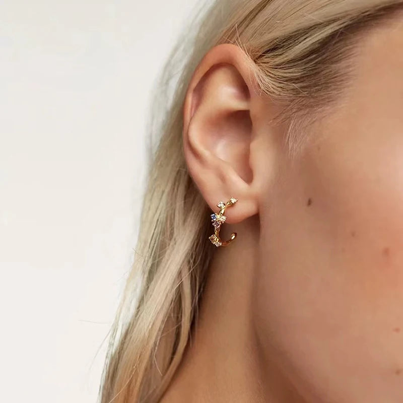 Colorful Fashion Zirconia Earrings