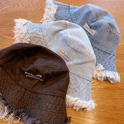 Stylish Denim Bucket Hat - Lightweight, and Elastic Fisherman Hat for Women - Perfect for Daily Wear and Holiday Gift