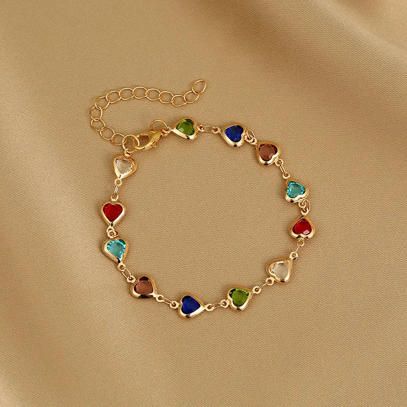Exquisite Heart Shaped Charm Bracelet