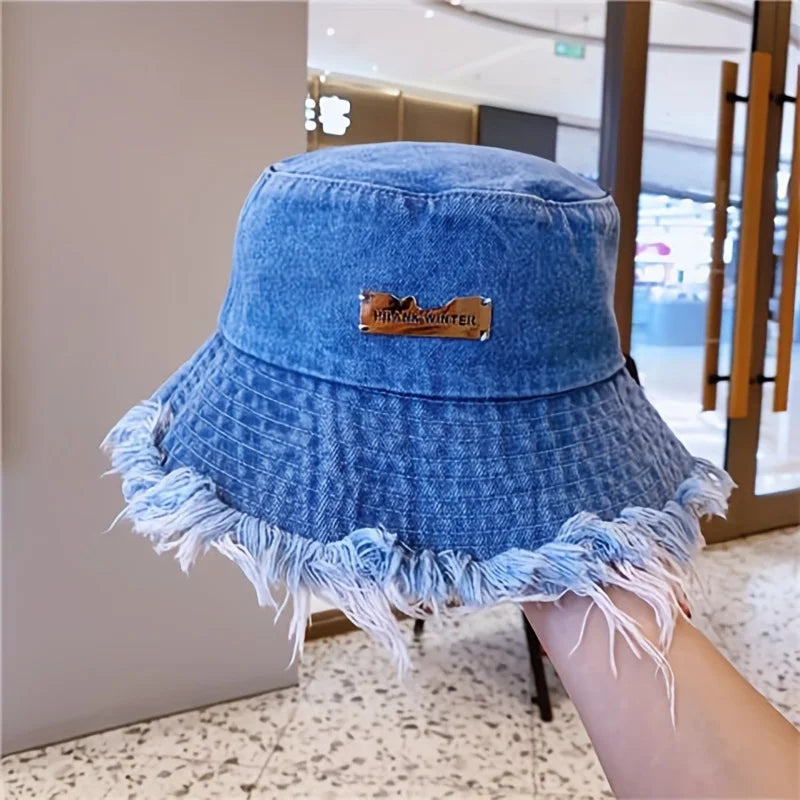 Stylish Denim Bucket Hat - Lightweight, and Elastic Fisherman Hat for Women - Perfect for Daily Wear and Holiday Gift