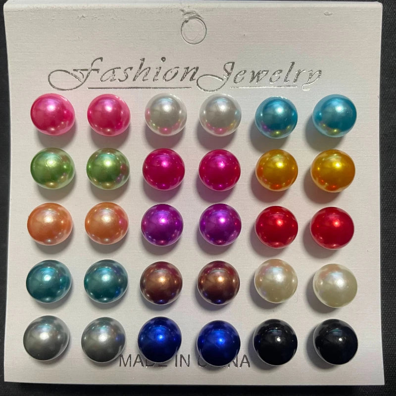 18 Pairs of Simple Earrings